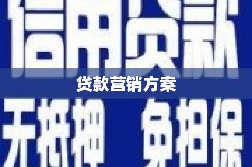 巴塘贷款营销方案