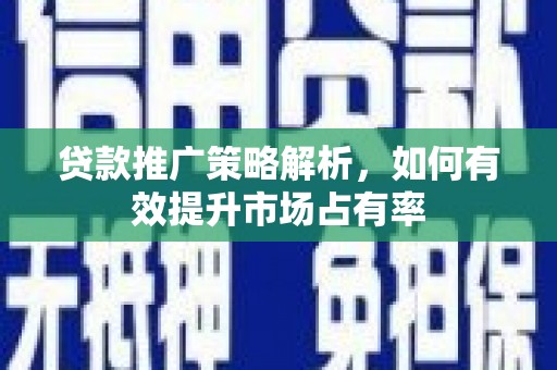 保德贷款推广策略解析，如何有效提升市场占有率