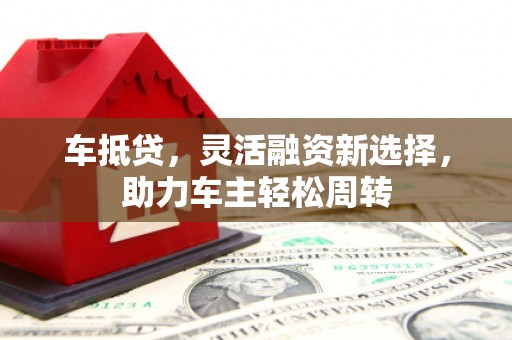 巨野车抵贷，灵活融资新选择，助力车主轻松周转