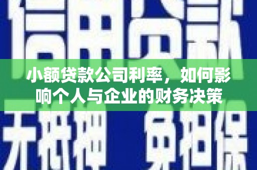 士林小额贷款公司利率，如何影响个人与企业的财务决策
